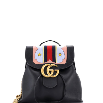 Gucci Web Heart Gg Marmont Backpack Leather