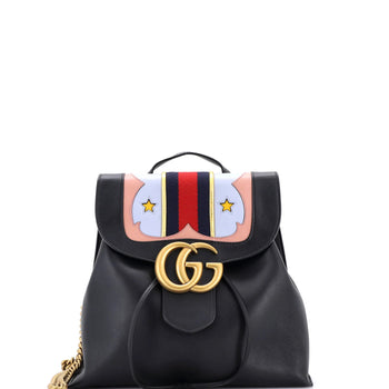 Gucci Web Heart Gg Marmont Backpack Leather