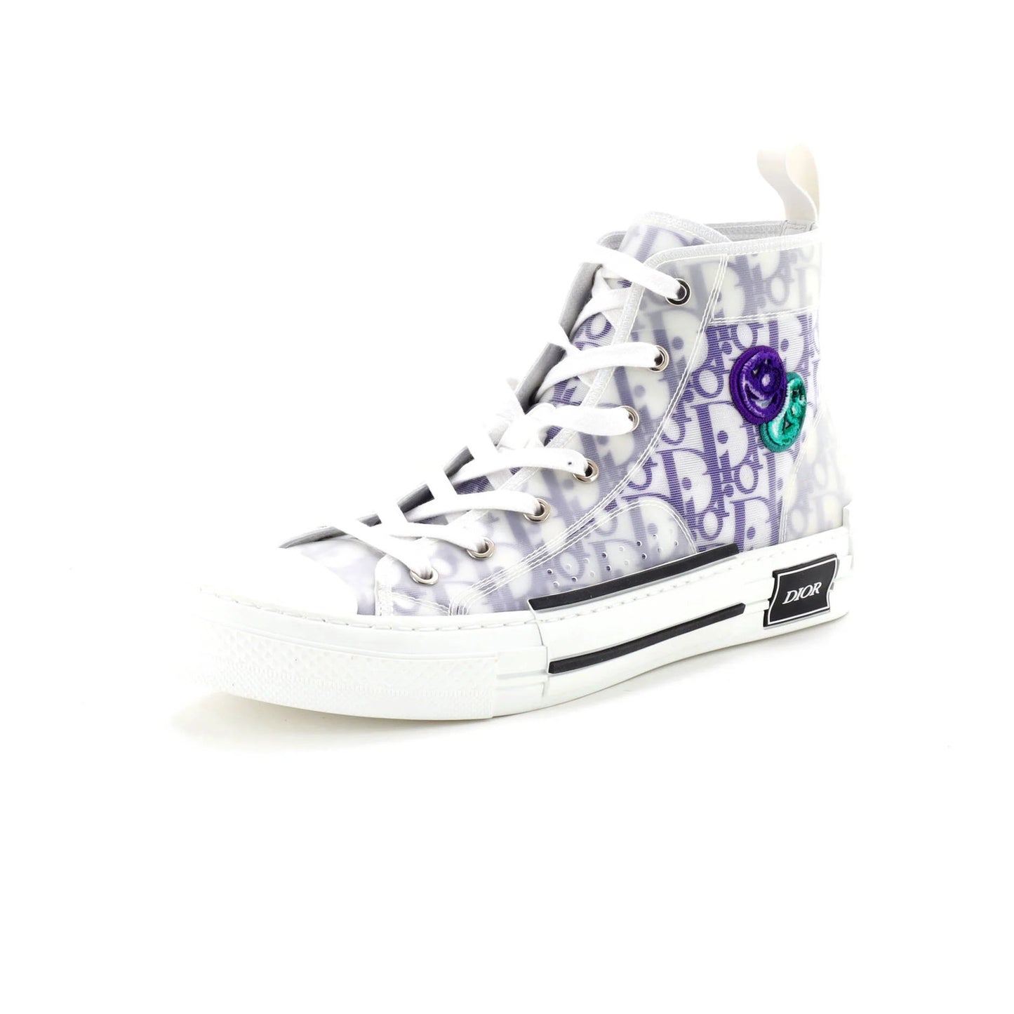 Christian Dior X Kenny Scharf Men'S B23 High-Top Sneakers Oblique Coated Canvas