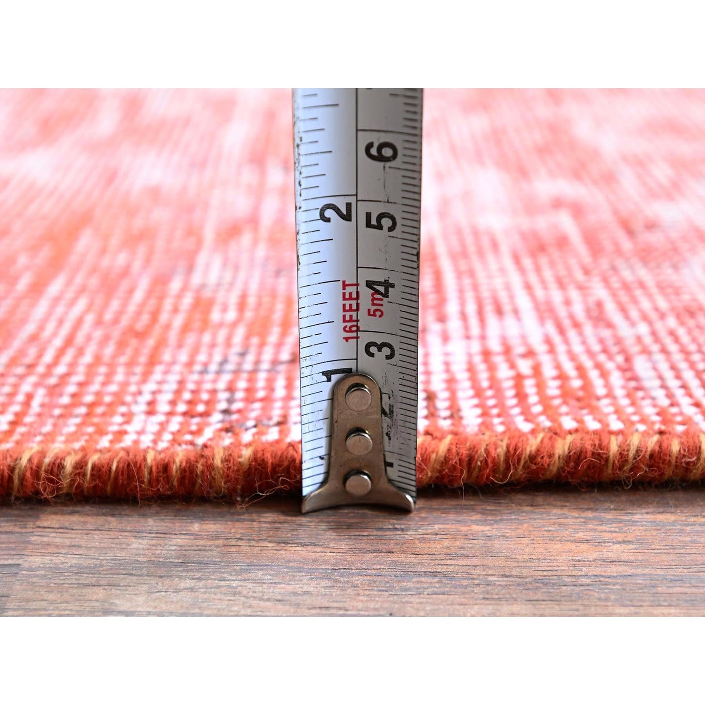 2'4"X5'6" Red Overdyed Vintage Zoroastrian Hand Knotted Wool Runner Rug