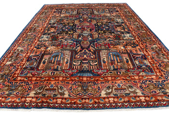 One-Of-A-Kind Semi-Antique Oriental Rug Navy Blue