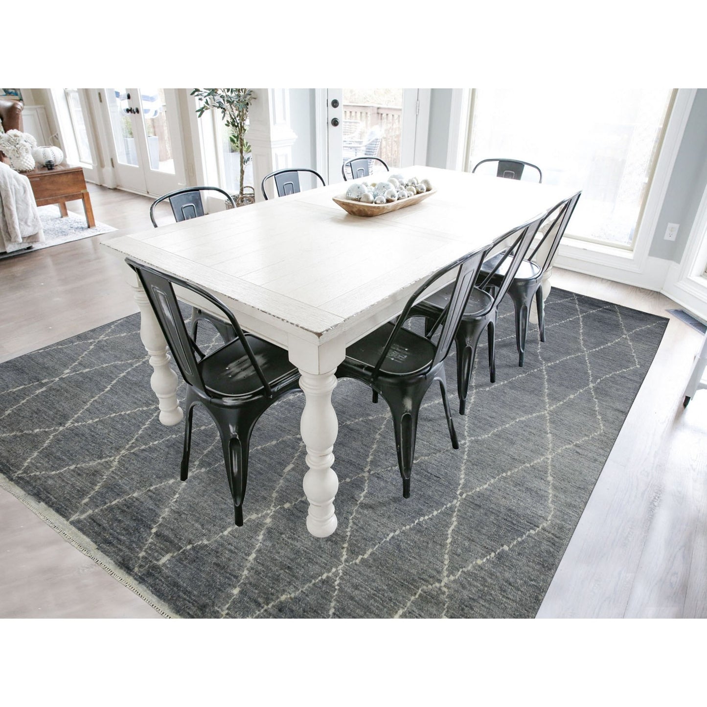 8'6"X11'6" Gray, Hand Knotted, Moroccan Berber, Soft Wool Rug