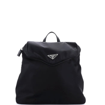 Leather Prada Zipped Triangle Flap Backpack Re-Nylon and