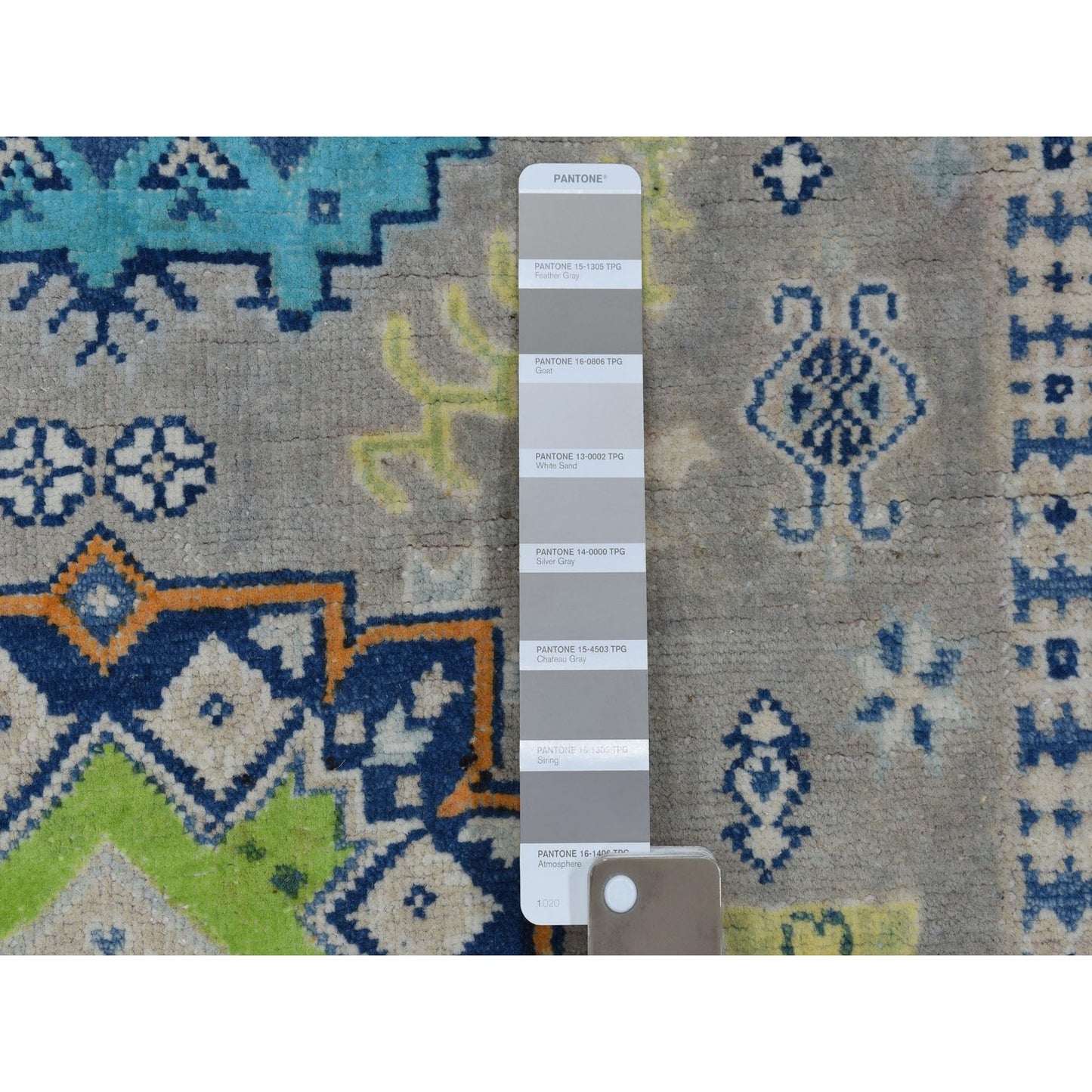 3'3"X5' Colorful Gray Fusion Kazak Pure Wool Hand Knotted Oriental Rug
