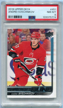 Andrei Svechnikov 2018 - 2019 Upper Deck Young Guns Rc #451 Psa Graded 8