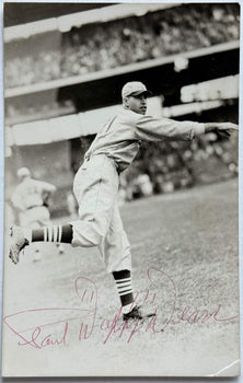 Paul Daffy Dean Autographed Black & White Photo Postcard (Jsa)