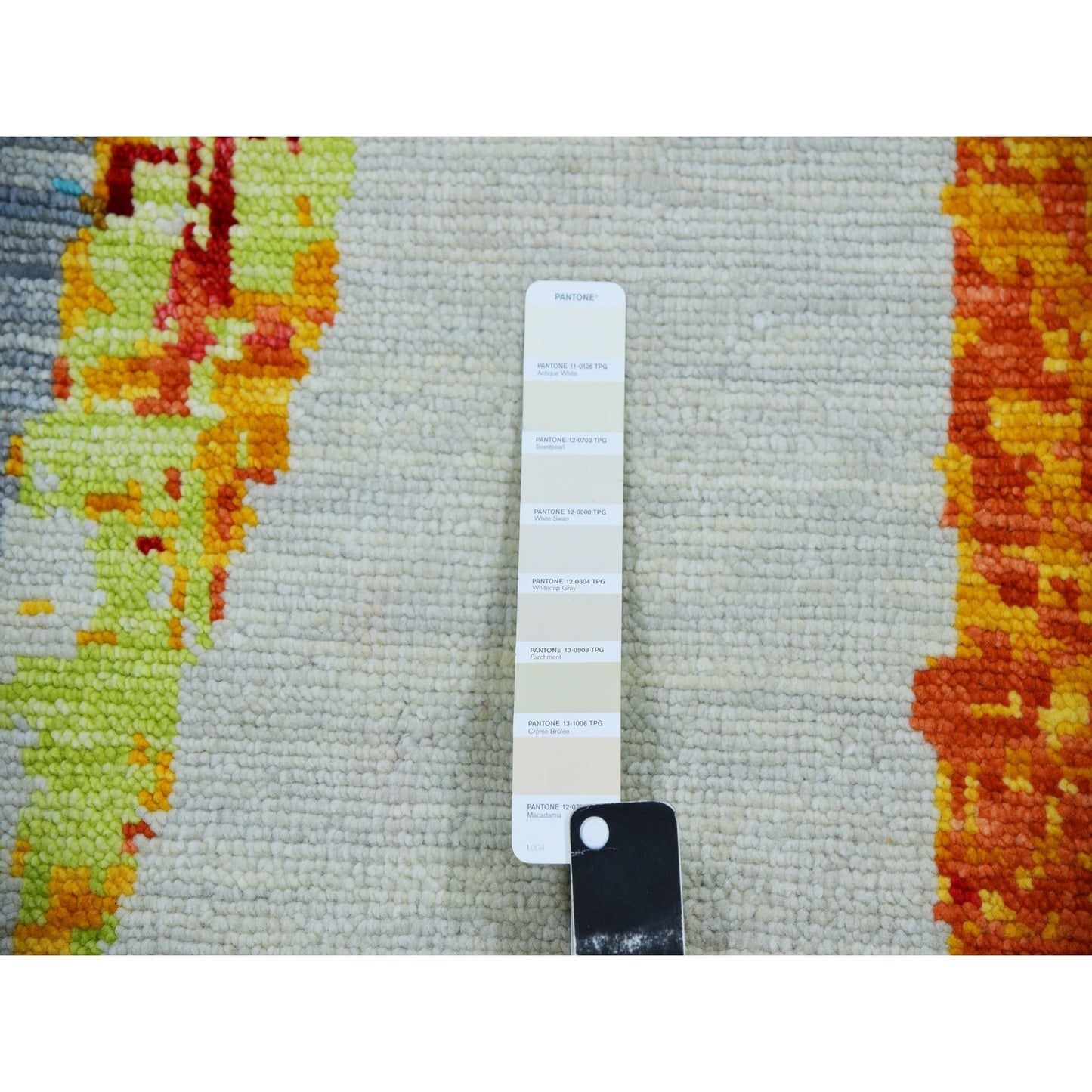 10'3"X14' Daisy Ivory Modern Abstract Design Pure Wool Hand Knotted Rug