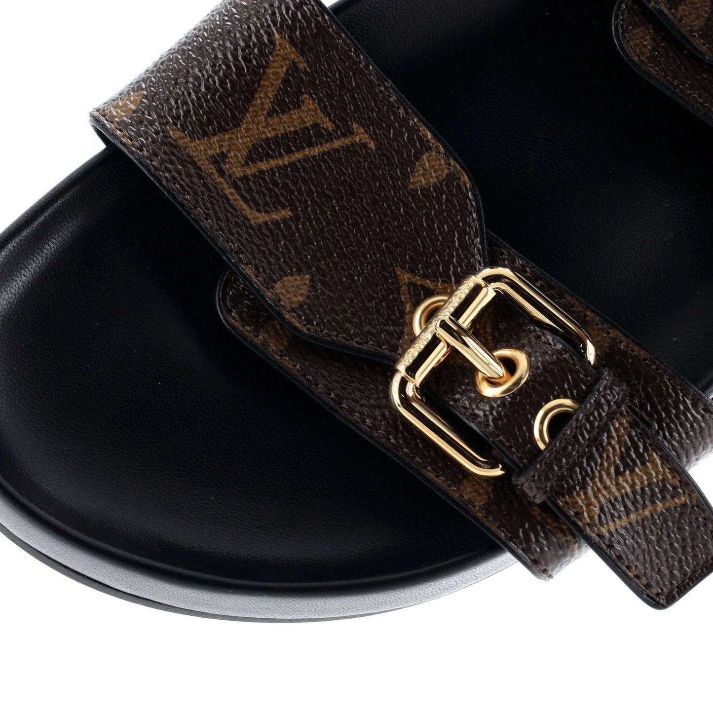 Louis Vuitton Women'S Bom Dia Flat Mules Monogram Canvas