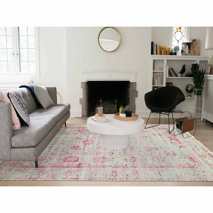 8'10"X11'3" Beige Zoroastrian Tebraz Design Wool And Silk Handknotted Rug