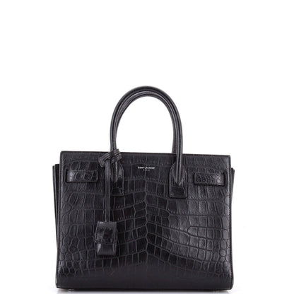Saint Laurent Sac De Jour Nm Bag Crocodile Embossed Leather Baby