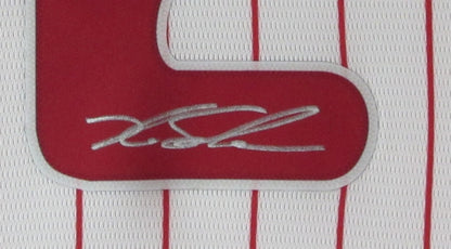Kyle Schwarber Signed White Baseball Jersey Phillies Framed Psa/Dna 185347