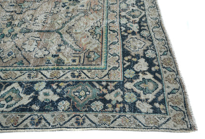 Antique Hand-Knotted Oriental Rug 7X10 Ft Floral
