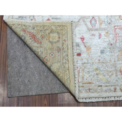 2'9"x16' Washed Out Gray Angora Oushak Wool Hand Knotted XL Runner Rug