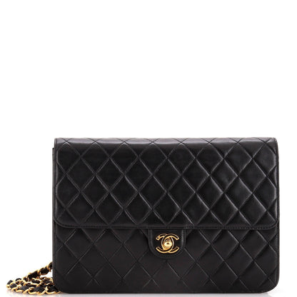 Chanel Vintage Clutch With Chain Quilted Leather Medium