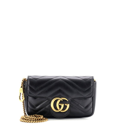 Gucci Gg Marmont Flap Bag Matelasse Leather Super Mini