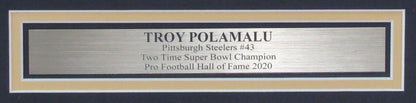 Troy Polamalu Hof Autographed 16X20 Photo Steelers Framed Beckett 179681