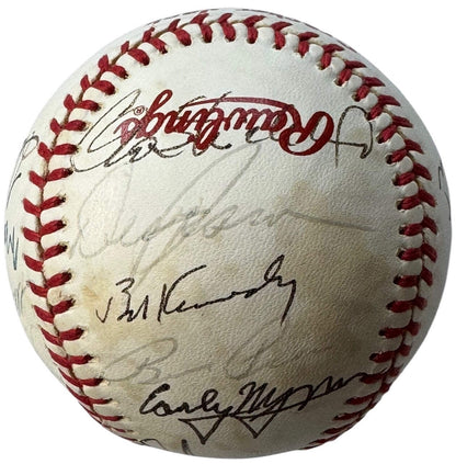 Stars Signed Baseball Cracker Jack Day Old Timers Hall Famers