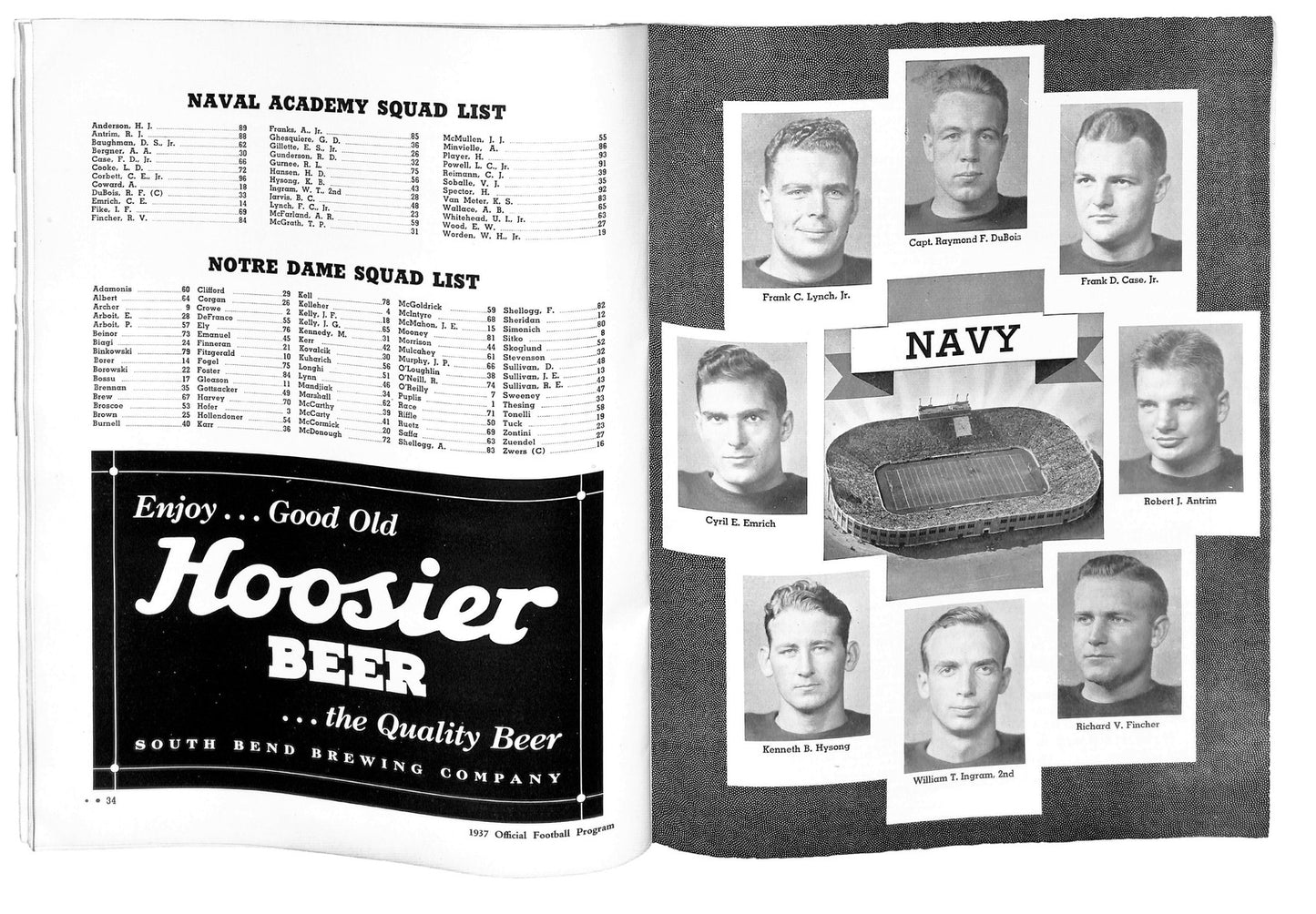 10/23/1937 Navy Vs. Notre Dame College Program 185799