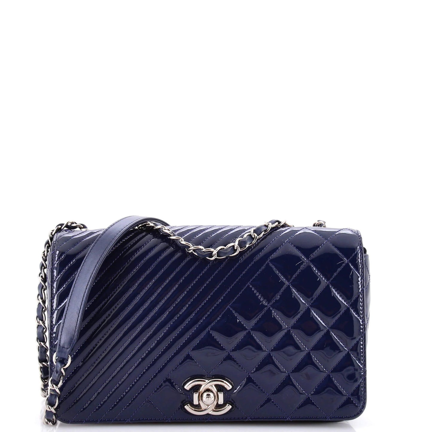 Chanel Coco Boy Flap Bag Quilted Patent Medium