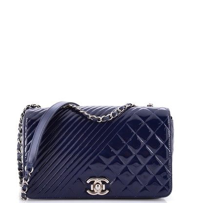 Chanel Coco Boy Flap Bag Quilted Patent Medium