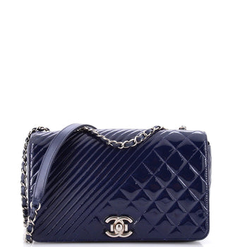 Chanel Coco Boy Flap Bag Quilted Patent Medium