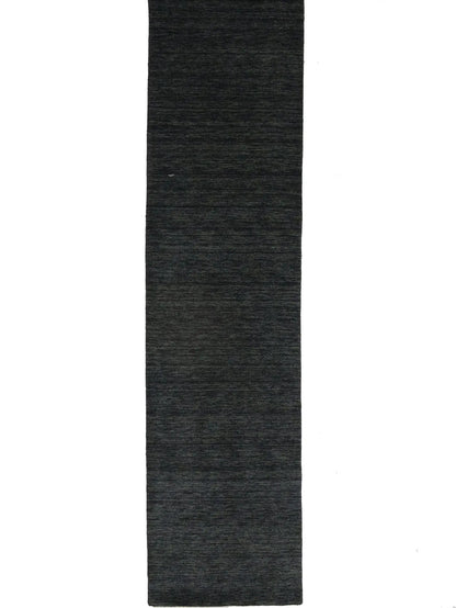 Charcoal Solid Hand-Loomed 3X10 Gabbeh Wool Rug Oriental Home Decor Carpet