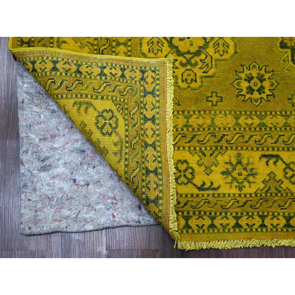 6'X8'6" Golden Brown Overdyed Kazak Tribal Design Hand Knotted Wool Rug