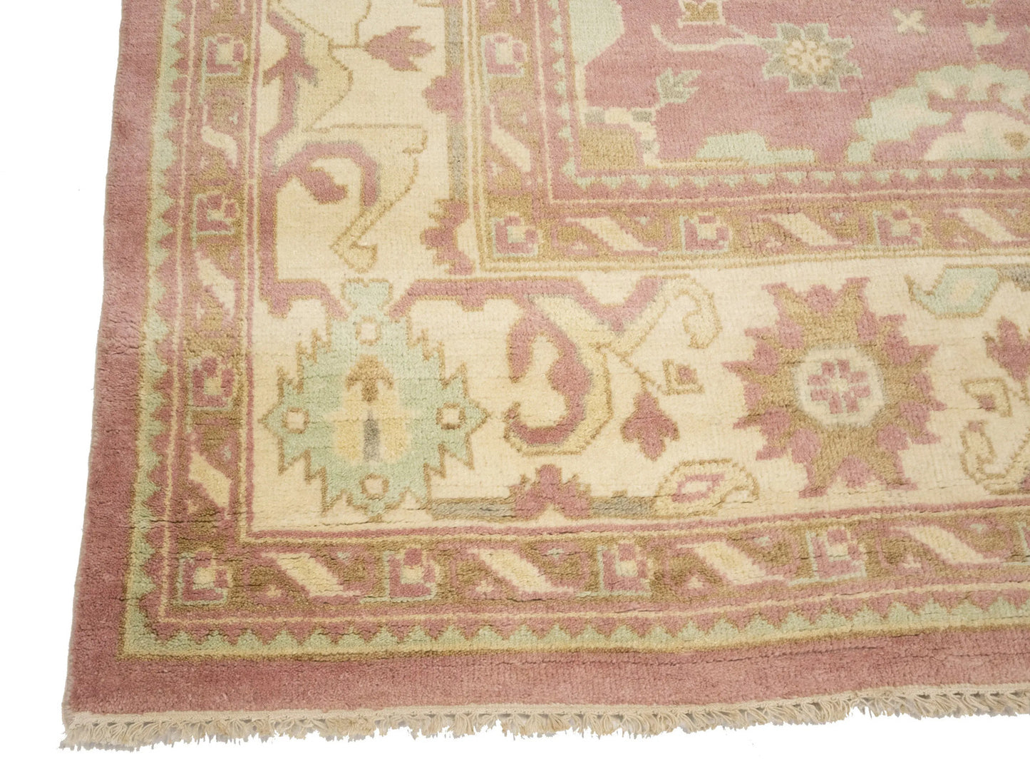 Hand-Knotted Oushak Chobi Oriental Rug Floral Muted Dcor Carpet 9X12 ft