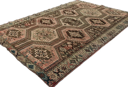 Semi-Antique Tribal Design Wool Oriental Rug