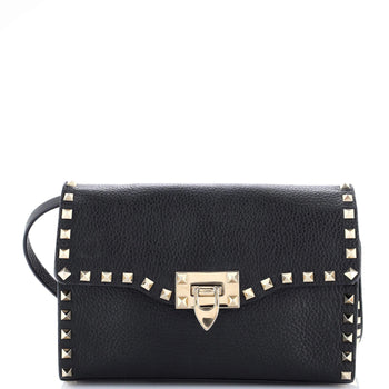 Valentino Garavani Rockstud Flip Lock Flap Bag Leather Medium