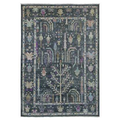 6'4"X8'9" Handmade Angora Oushak Willow Tree Design Soft Velvety Wool Rug