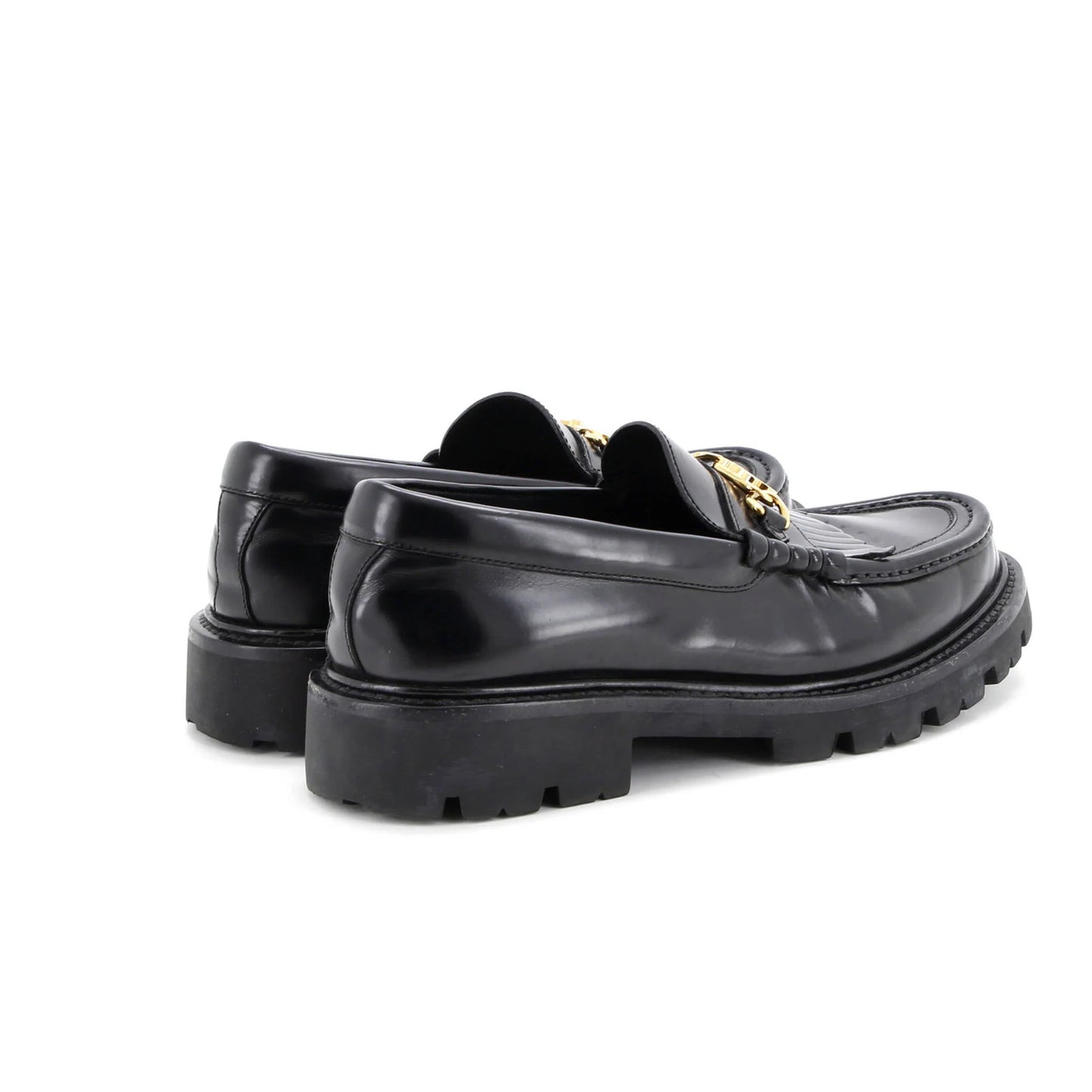 Celine Women'S Triomphe Chain Margaret Loafers Leather