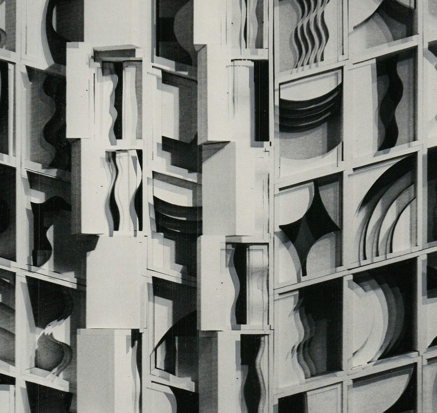 No Text 13" x 13.75" Foil Print 1977 - LOUISE NEVELSON At Pace Columbus (Silver)