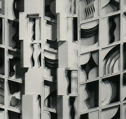 No Text 13" x 13.75" Foil Print 1977 - LOUISE NEVELSON At Pace Columbus (Silver)