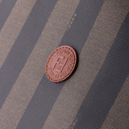 Fendi Vintage Pequin Cut Out Handle Bag Coated Canvas Large