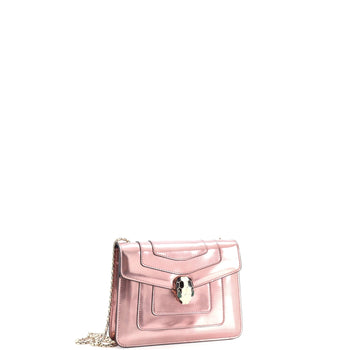 Bvlgari Serpenti Forever Square Shoulder Bag Metallic Leather Small