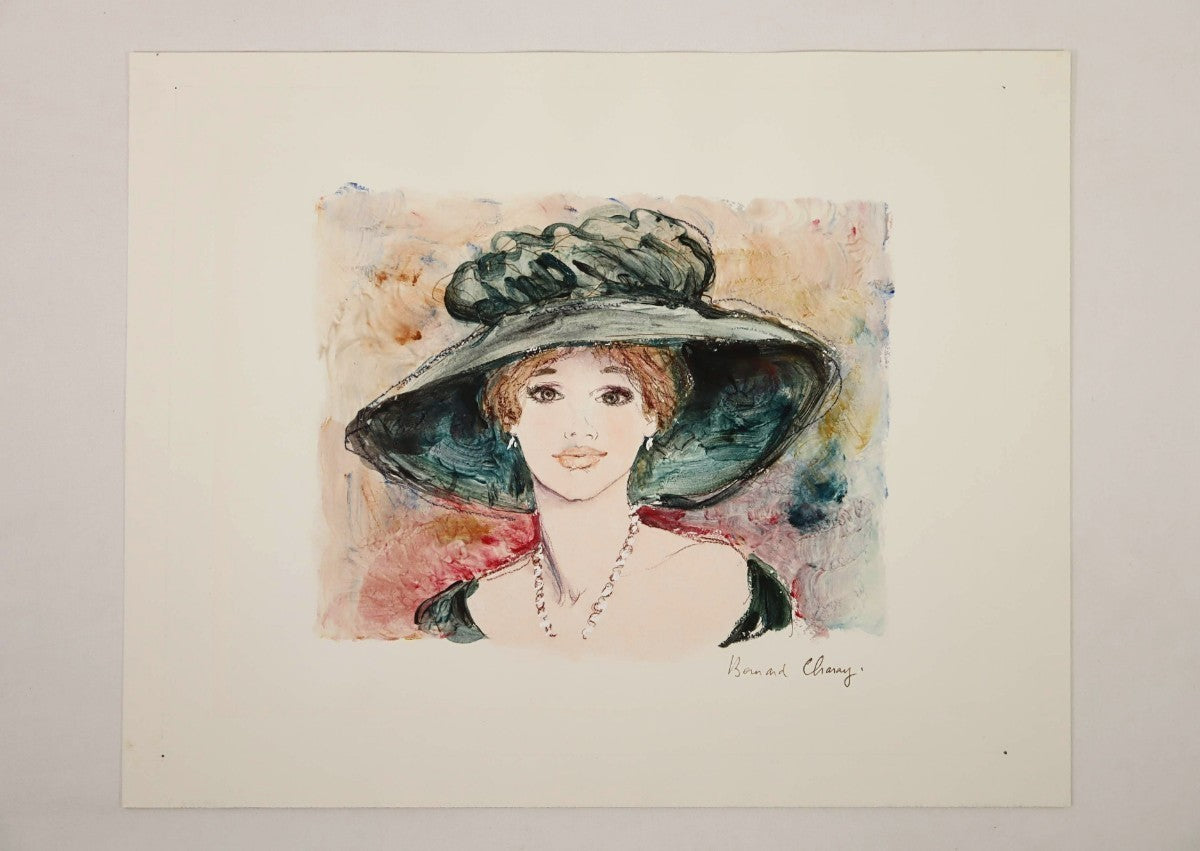 Bernard Charoy Original Oil On Arches Paper "Diana" Hand Signed, 47X37Cm, Framed