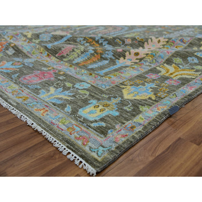 8'X10'3" Grayish Brown Hand Knotted 100% Wool Oushak Weave Oriental Rug