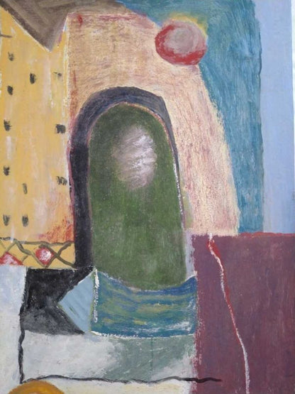 1990) Abstract Modern Oil Painting Signed - Maria dos Anjos (Portuguese-Brazilian