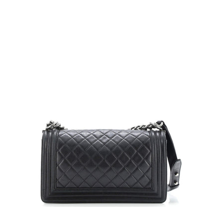 Chanel Boy Flap Bag Quilted Calfskin Old Medium