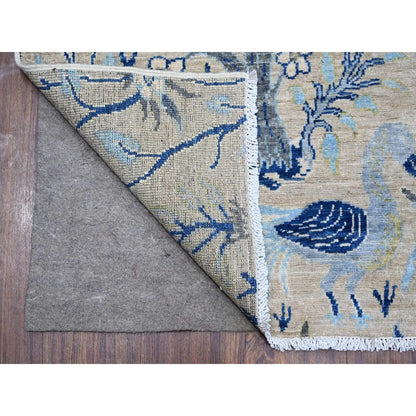 6'X8'5" Grandma Gray Afghan Peshawar Hand Knotted 100% Wool Oriental Rug