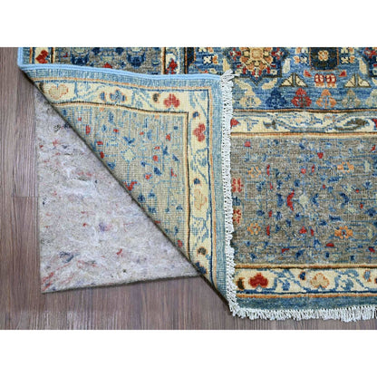 8'X9'8" Blue 14Th Century Mamluk Dynasty Pattern Hand Knotted Wool Rug