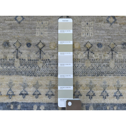 4'X6' Hand-Knotted Taupe Kashkuli Gabbeh Small Animal Figurines Wool Rug