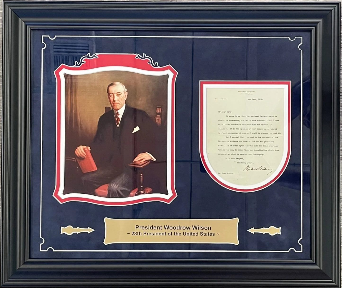Woodrow Wilson Autographed 6'X8' Princeton University Letter (Jsa)