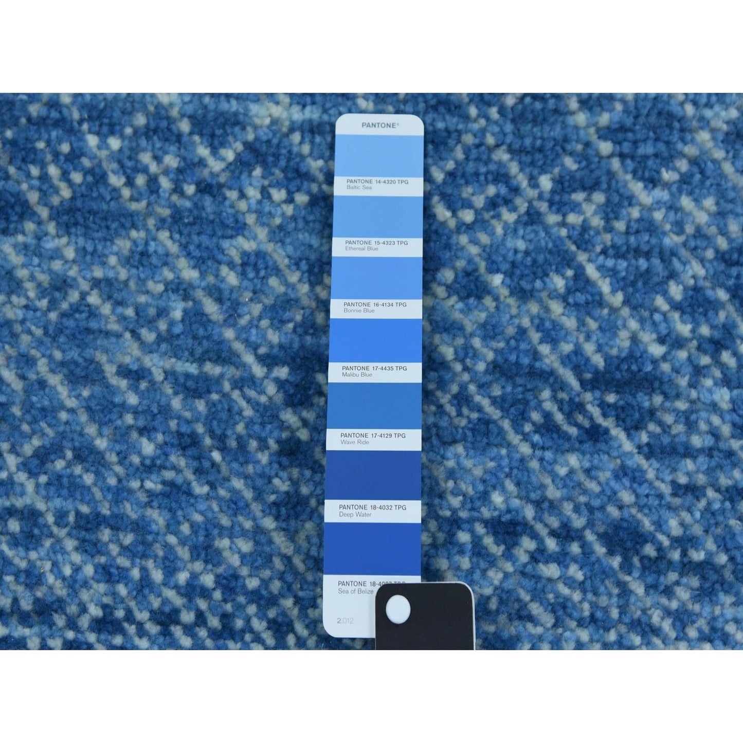 10'X14'4" Blue Pure Wool Hand Knotted Modern Chiaroscuro Collection Rug