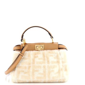Fendi Peekaboo Bag Zucca Shearling Mini