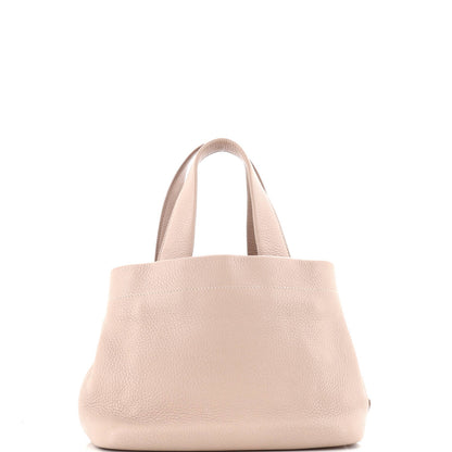 Prada Logo Tote Bag Perforated Leather Small