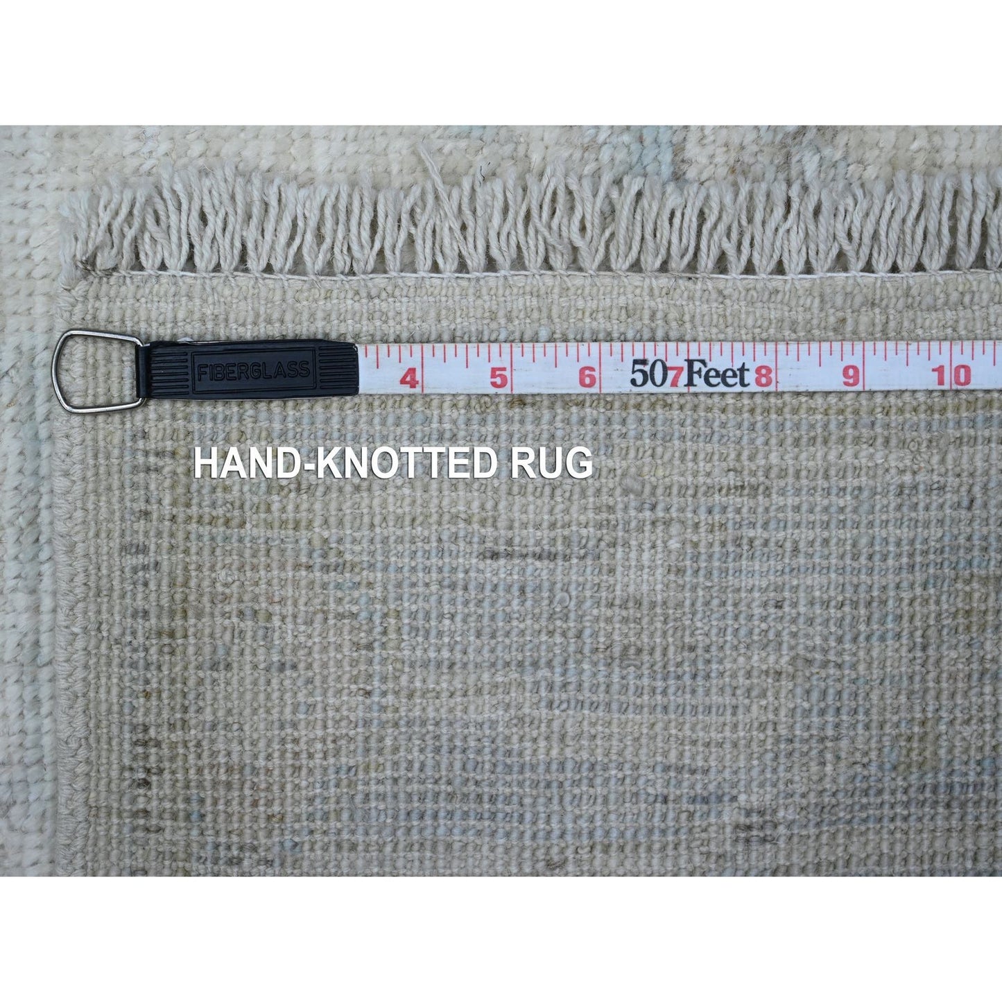 2'9"X19' Smoke White Afghan Angora Oushak Oversized Oriental Runner Rug