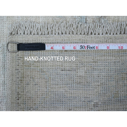 2'9"X19' Smoke White Afghan Angora Oushak Oversized Oriental Runner Rug