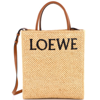 Loewe A4 Tote Raffia And Leather North South